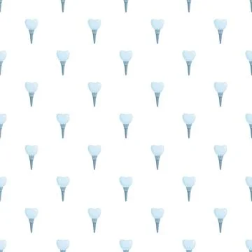 Dental implant tooth prosthetic pattern for dentistry and oral health Stock Illustration