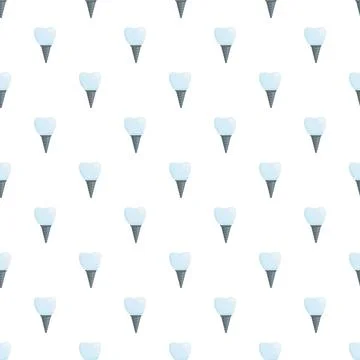 Dental implant tooth seamless pattern medical background 스톡 일러스트