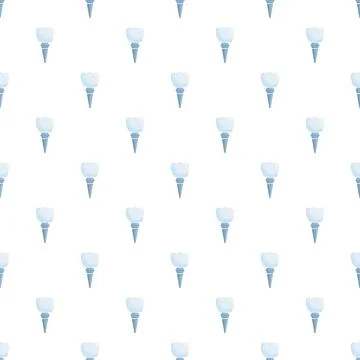 Dental implant tooth seamless pattern for dentistry background Stock Illustration