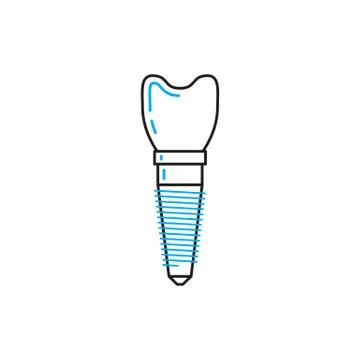 Dental implant vector Illustrazione stock