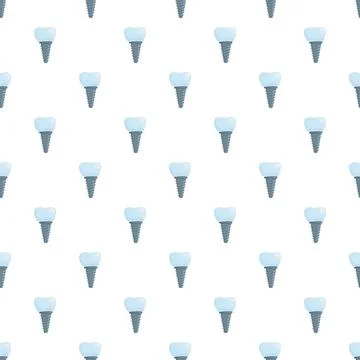 Dental implants creating a seamless dentistry medical pattern Illustrazione stock