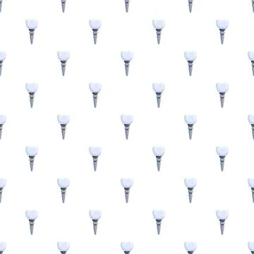 Dental implants creating a seamless pattern for dentistry background Illustrazione stock