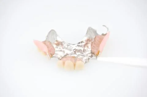 Dental instruments and denture Stock Photos
