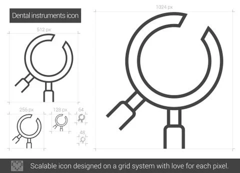 Dental instruments line icon. イラスト素材