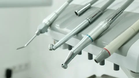 Dental instruments. In the office. Slow motion. Stock Footage 155903386