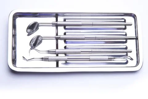 Dental Instruments - plate Stock Photos
