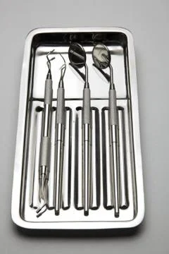 Dental Instruments - plate Stock Photos