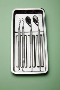 Dental Instruments - plate Stock Photos