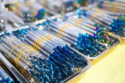 Dental instruments for procedures and operations. Stock Photos