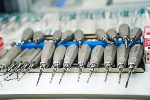 Dental instruments for procedures and operations. 스톡 사진