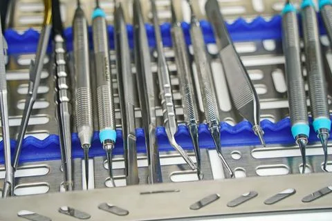Dental instruments for procedures and operations. 스톡 사진