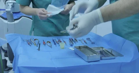 Dental instruments sterile field Stock Footage 70171947