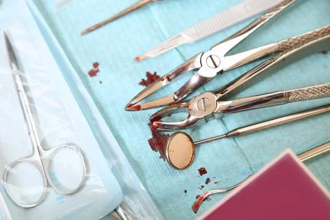 Dental instruments of the surgeon Stock Photos