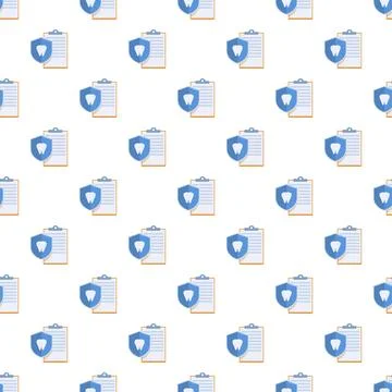 Dental insurance concept seamless pattern for healthcare protection Stock Illustration
