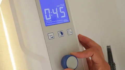 Dental laboratory vacuum mixer, timer setting Stock Footage 33831491