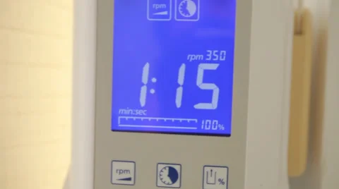 Dental laboratory vacuum mixer, timer setting Stock Footage 33834723