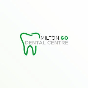 Dental logo design free vector. Line concept. Stock Illustration