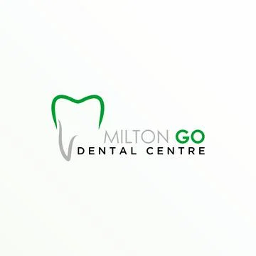 Dental logo design free vector. Line concept. Stock Illustration