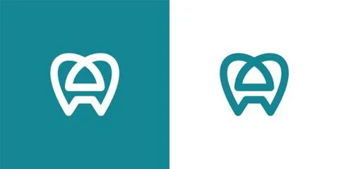 Dental logos templates. Abstract vector teeth signs. A set of dental logos ic Stock Illustration