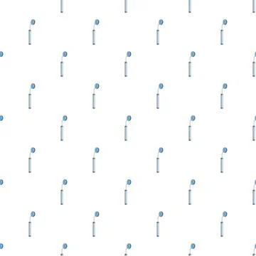 Dental mirror pattern creating repeating dentistry background Stock Illustration
