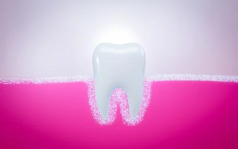 Dental model of clean tooth, 3D Rendering as a concept of dental examinatio.. Stock Illustration