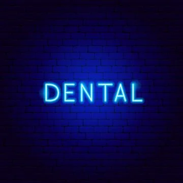 Dental Neon Text Stock Illustration