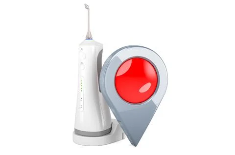 Dental oral irrigator with map pointer. 3D rendering Stock Illustration