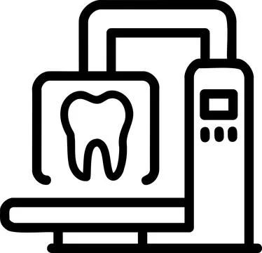 Dental panoramic x-ray machine for tooth diagnostics Stock Illustration