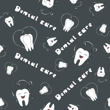 Dental pattern on the grey background Stock Illustration