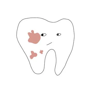 Dental plaque doodle icon, vector illustration, hand drawn 스톡 일러스트