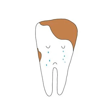 Dental plaque doodle icon, vector illustration, hand drawn Stock Illustration