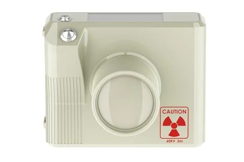 Dental Portable X-Ray Camera. Handheld dental X-Ray machine camera, 3D rend.. Stock Illustration