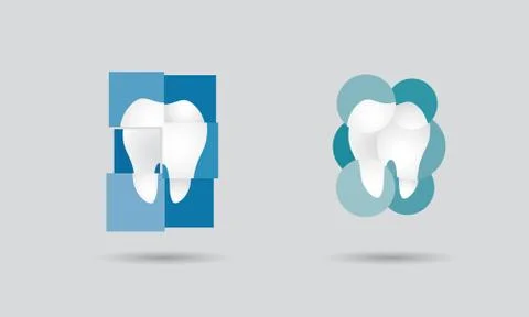 Dental practice, dentistry network or dental services logo set Stock Illustration