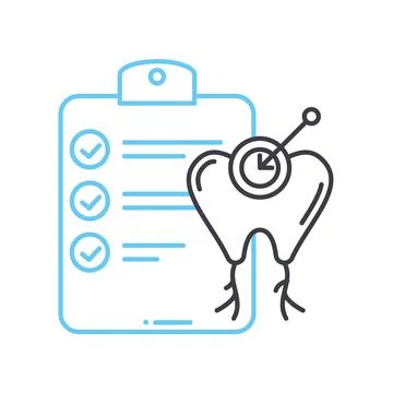 Dental problems line icon, outline symbol, vector illustration, concept sign Stock Illustration