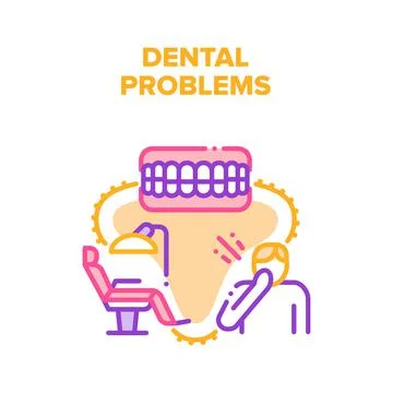 Dental Problems Vector Concept Color Illustration Stockillustratie