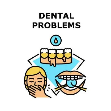 Dental Problems Vector Concept Color Illustration Stockillustratie