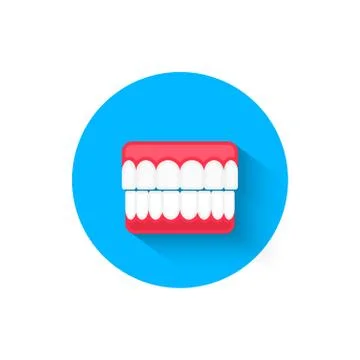 Dental prosthesis icon, illustrated in a flat design style vector illustration Stock Illustration