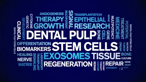 Dental Pulp Stem cells animated word cloud,animation typography seamless loop. Stock Footage 327624525