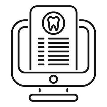 Dental record computer screen showing patient data Stock Illustration