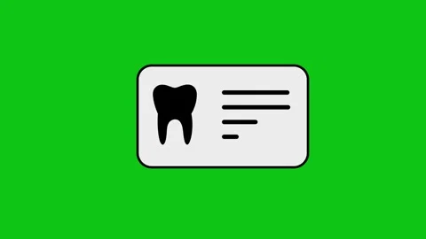 Dental record medical document animation on green screen, tooth symbol with.. Stock Footage 346496664
