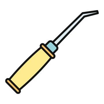Dental root elevator tool for tooth extraction Stock Illustration