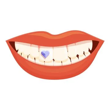 Dental ruby icon cartoon vector. Care health Illustrazione stock
