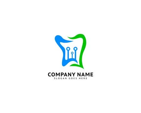 Dental Tech Logo Design Template Stock Illustration