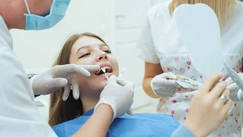 Dental Techician Working on Prostethic and Applying Color. Stock Footage 120184791