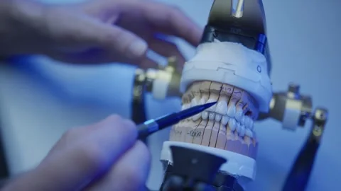 A dental technician models the shape of veneers Stock Footage 292510675