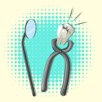 Dental theme with tooth and tools Stock Illustration