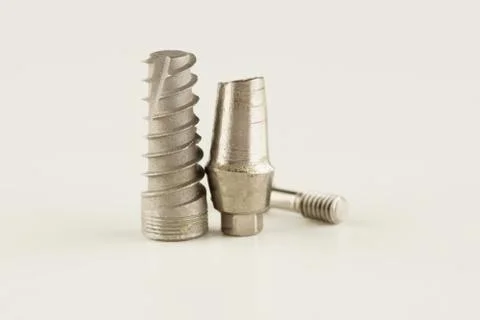 Dental titanium implant with locking elements Stock Photos