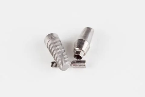 Dental titanium implant with locking elements Stock Photos
