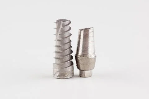 Dental titanium implant with locking elements Stock Photos