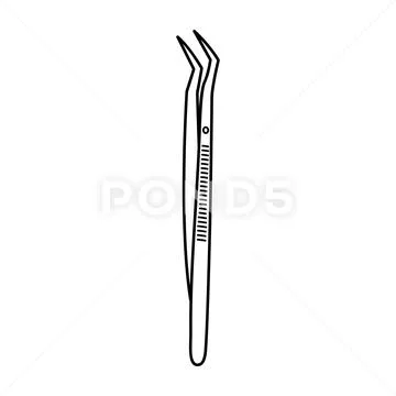 Dental tools line icon, stomatology and dentist, dentistry equipment sign,  vector graphics, a linear pattern on a white background., Stock vector